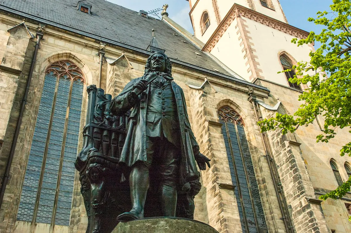 J.S. Bach statue in front of St. Thomas Church where Bach was choirmaster for 27 years. (Carole Jobin)