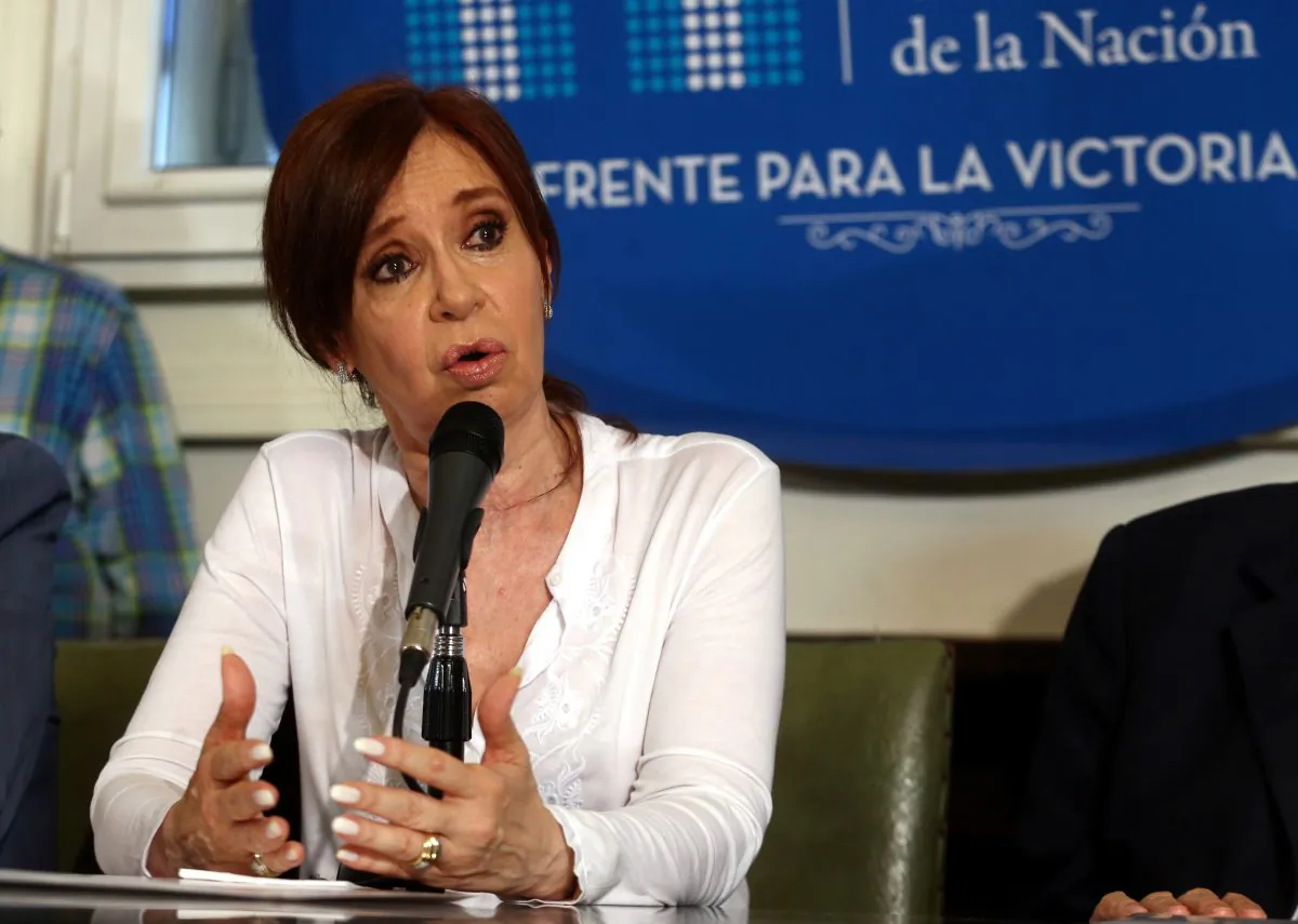 Former Argentine President and Senator Cristina Fernandez de Kirchner speaks during a news conference at the Congress in Buenos Aires, Dec. 7, 2017. (Reuters/Marcos Brindicci)