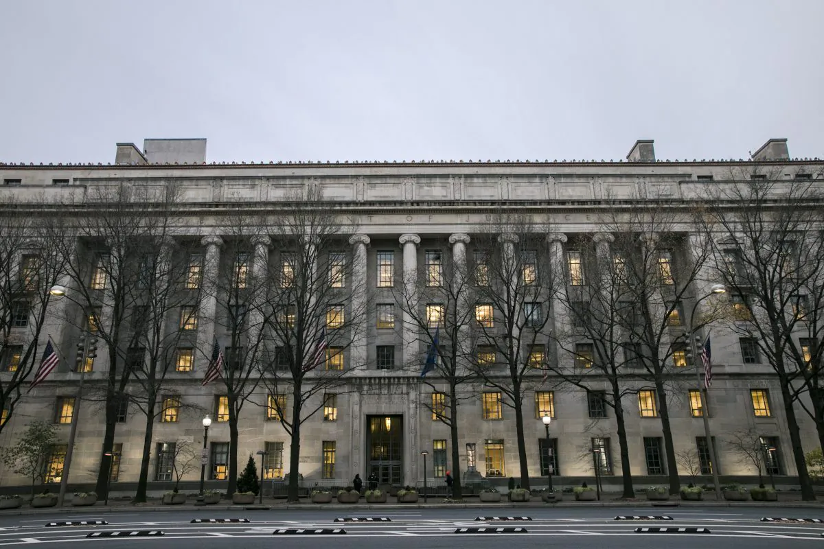 The Department of Justice in Washington on Dec. 7, 2017. (Samira Bouaou/The Epoch Times)