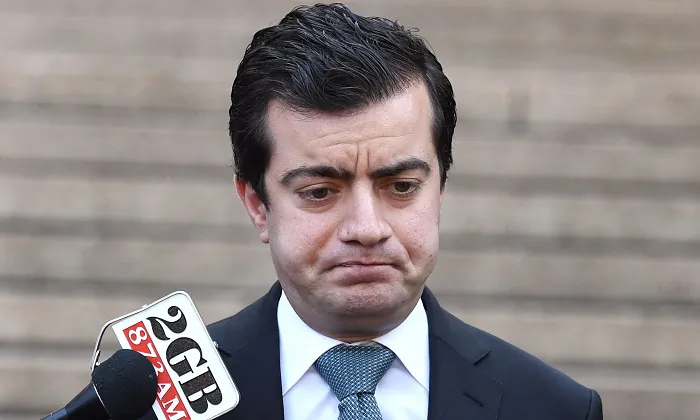 Australian Labor Party's Senator Sam Dastyari fronts the media in Sydney on Sept. 6, 2016, to make a public apology after asking a company with links to the Chinese Government to pay a bill incurred by his office. It was one of a number of mistakes that have piled up in relation to Dastyari’s links with Beijing that saw him resign on Dec. 12, 2017. (William West/AFP/Getty Images)