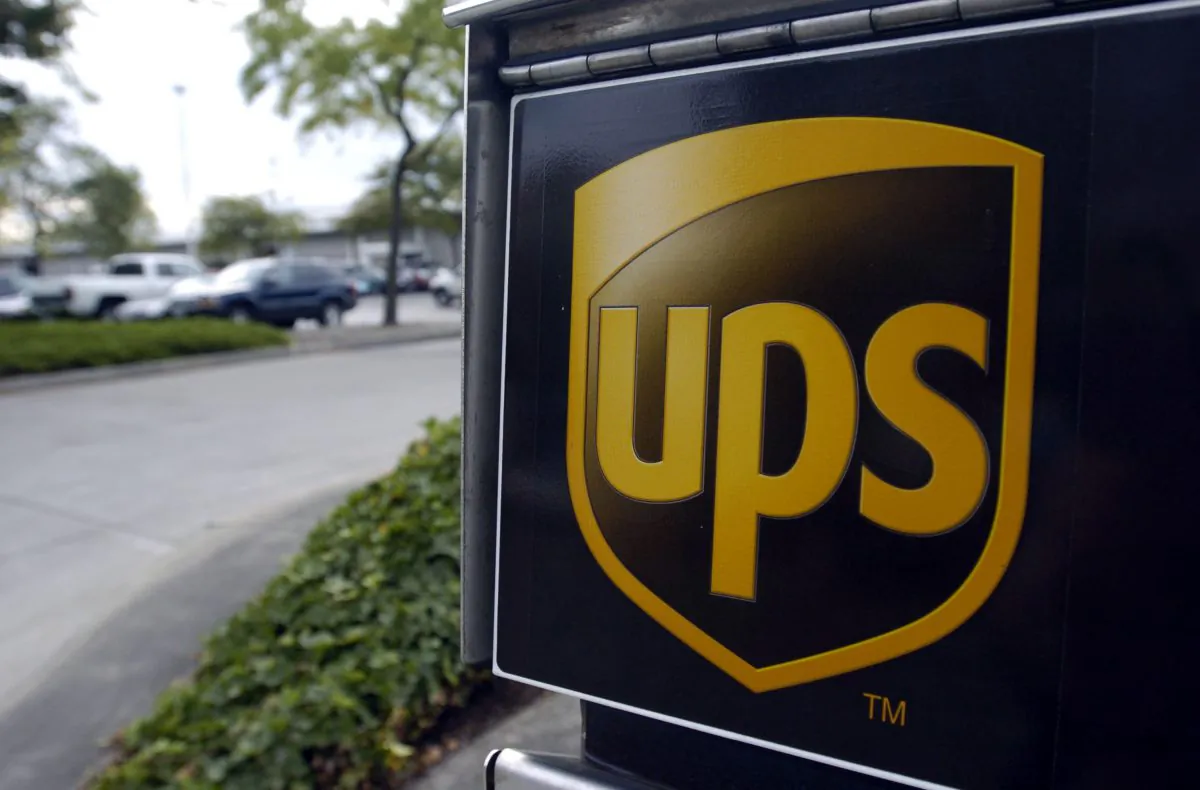 A United Parcel Service drop box sits outside in Seattle, Washington, on Aug. 27, 2004. United Parcel Service drivers and union leaders of Teamsters Local 174 in Seattle protested what they say is excessive overtime. (Ron Wurzer/Getty Images)