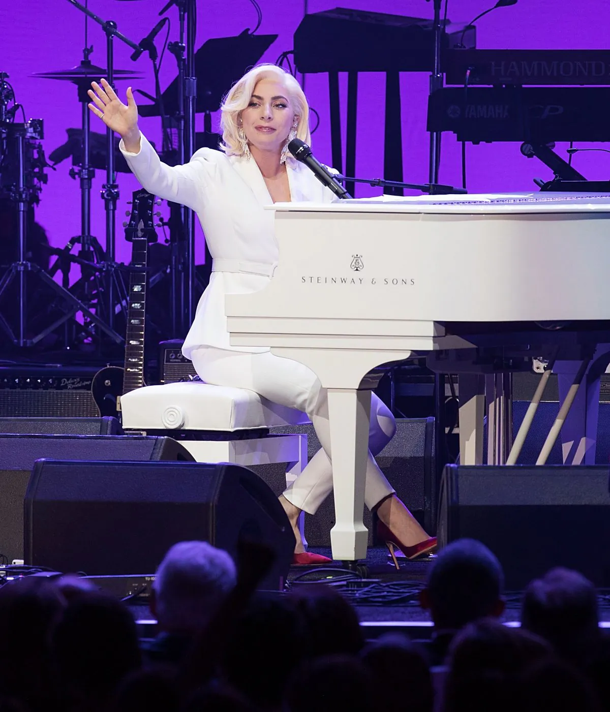 Lady Gaga performs onstage during the 'Deep from the Heart: The One America Appeal Concert' on the campus of Texas A&M University in College Station, Texas, on Oct. 21, 2017. (Rick Kern/Getty Images)