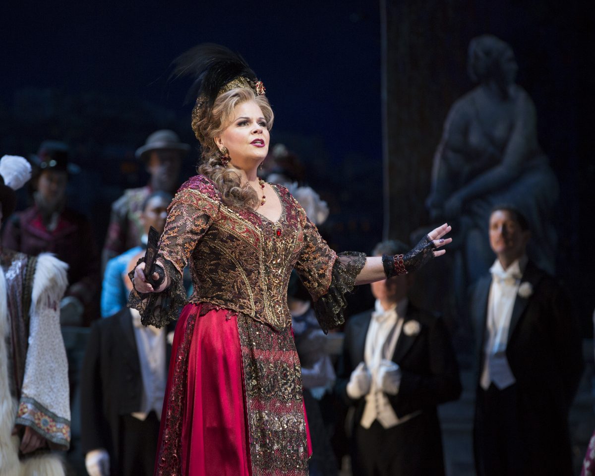 Susan Graham is a charming Hanna Glawari, looking to reunite with an old love, in “The Merry Widow.” (Marty Sohl/The Metropolitan Opera)