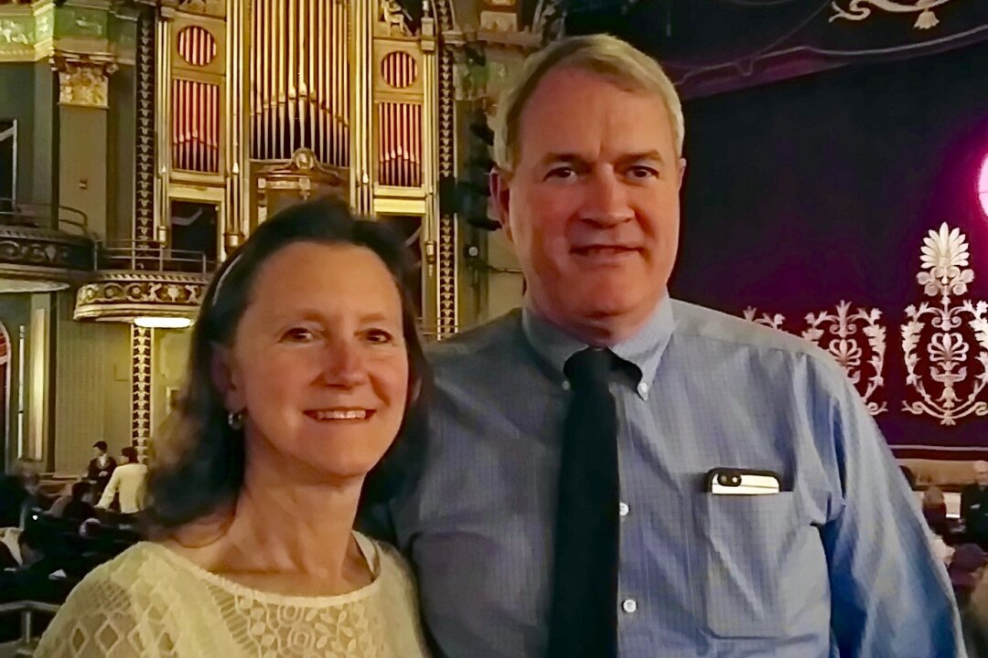 Holly Kerns and veterinarian Dr. Bruce Kerns enjoyed Shen Yun Performing Arts at the Palace Theater on Dec. 22, 2017. "It seems in a sense almost ... divine, ... because you see the God coming from the heaven, and saving the man ... We can relate to those stories in our own Christian background," said Ms. Kerns. "They just seem so vibrant and so live," she added. (Nadia Ghattas/The Epoch Times)