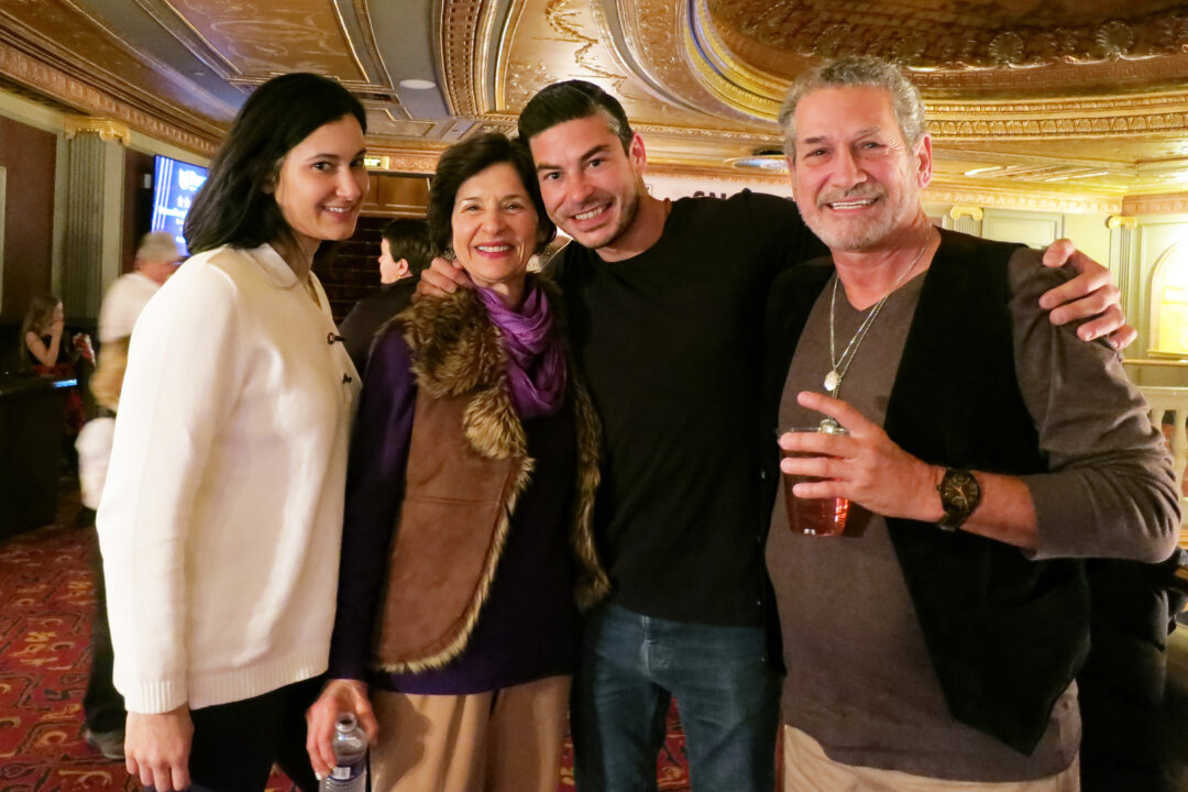 Matthew Martinez (2nd R) with his family at Shen Yun Performing Arts at the Palace Theater, in Waterbury, Connecticut, on Dec. 23, 2017. (Sally Sun/The Epoch Times)
