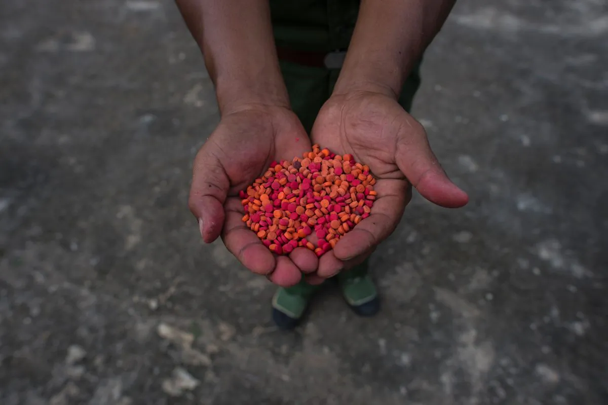 Yaba drugs are shown before a drug-burning ceremony to mark the U.N. International Day Against Drug Abuse and Illicit Trafficking, in Poung Par Khem, near the Thai and Burma border, on June 26, 2017. (Ye Aung Thu/AFP/Getty Images)