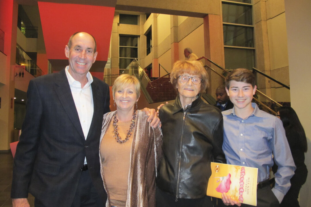 Fred Shelton, his wife Lana Shelton (2ndL), his mother and his son enjoyed watching Shen Yun at American Bank Center Selena Auditorium in Corpus Christi, Texas on Jan. 3, 2018. Lana Johnson said she found the performance to be beautiful and amazing. (Mary Mann/The Epoch Times) 