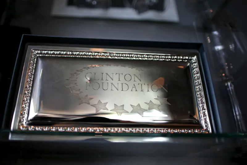 A Clinton Foundation souvenir is seen for sale at the Clinton Museum Store in Little Rock, Arkansas, United States April 27, 2015. (Reuters/Lucy Nicholson)
