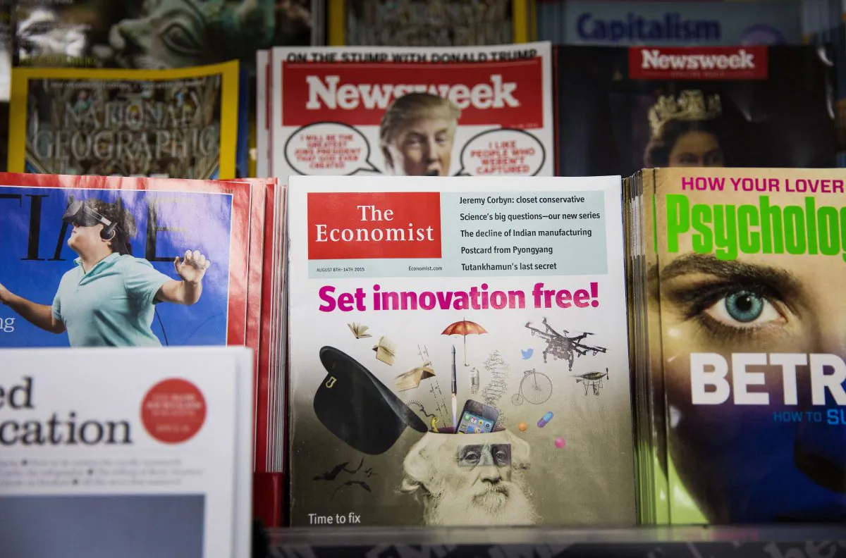 A copy of The Economist magazine on a news stand in London on Aug. 12, 2015. (JACK TAYLOR/AFP/Getty Images)