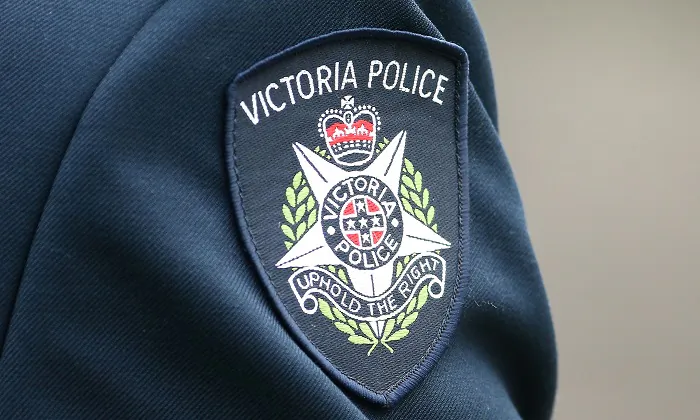 Victoria police logo photographed in Melbourne, Australia on March 24, 2016.(Scott Barbour/Getty Images)