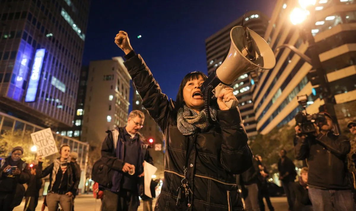 Yvette Felarca in Oakland, Calif., on Dec. 4, 2014. (Elijah Nouvelage/Getty Images)