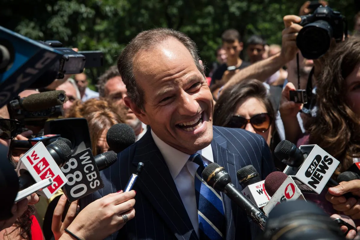 Former New York Gov. Eliot Spitzer in New York City on July 8, 2013. (Andrew Burton/Getty Images)