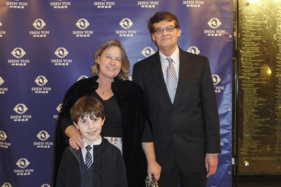 Tommy Bryan, his wife and their 7-year-old son, Gabriel, enjoyed watching Shen Yun at the Bass Performance Hall in Fort Worth, Texas on Jan. 10, 2018. Tommy Bryan added that he was really impressed with the erhu performance. (Amy Hu/The Epoch Times)