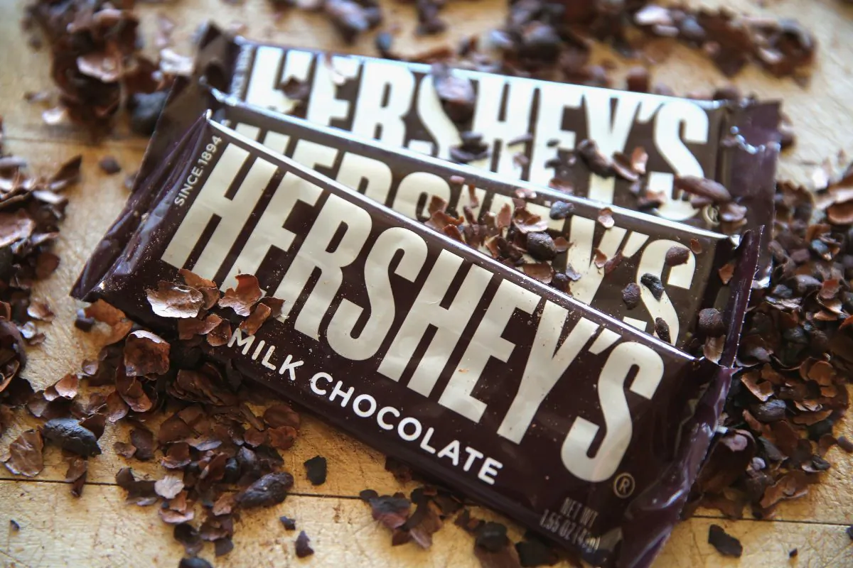 In this photo illustration, Hershey's chocolate bars are shown on July 16, 2014 in Chicago, Illinois. (Scott Olson/Getty Images)