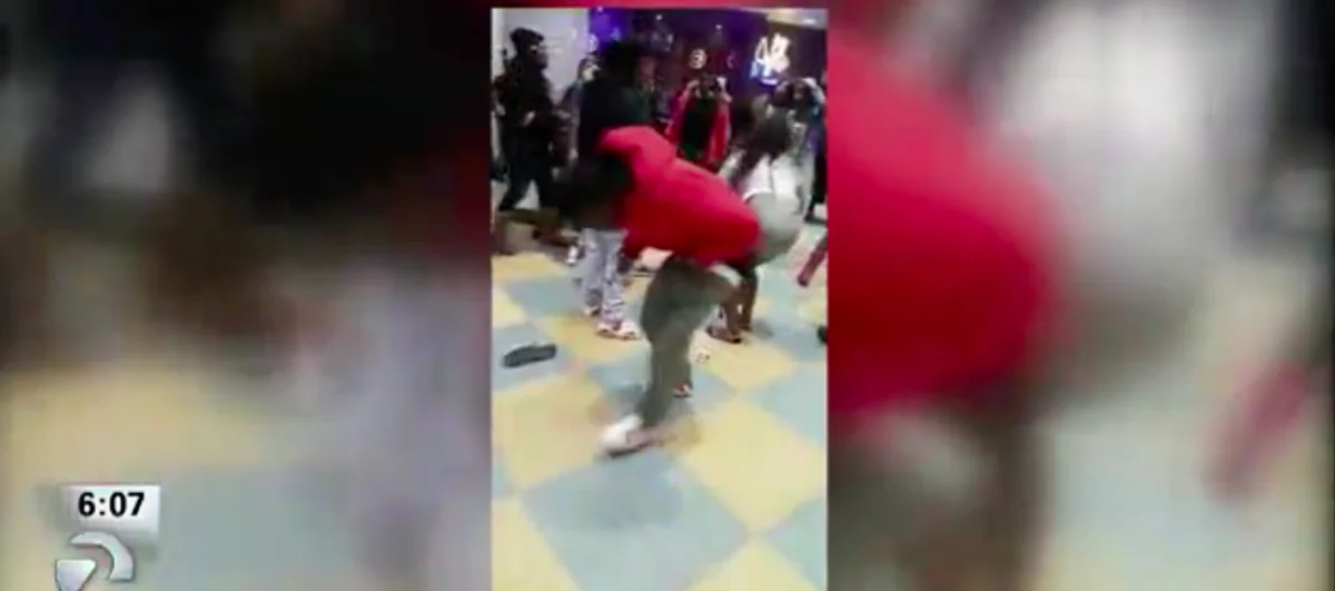A brawl broke out at a mall in Newark, California, over a missing cell phone on Jan. 13, 2017. (Screenshot via KTVU)