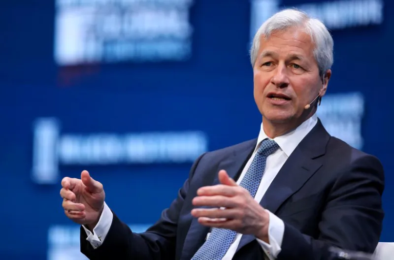 Jamie Dimon, chairman and CEO of JP Morgan Chase & Co. speaks during the Milken Institute Global Conference in Beverly Hills, Calif., on May 1, 2017. (Mike Blake/Reuters)