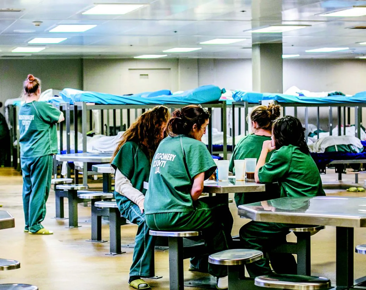 A direct supervision women’s bunkroom, which holds 58 inmates. Ten of the 44 women held here on Dec. 8, 2017, were actively detoxing from opioids, and the majority were on suicide watch. (CHARLOTTE CUTHBERTSON/THE EPOCH TIMES)