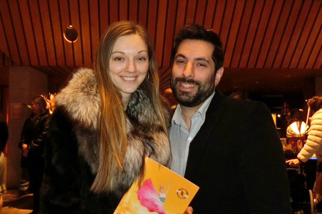 Marija Glisic and Andrew Petaroudas enjoyed the Shen Yun performance at FirstOntario Concert Hall in Hamilton, Canada, on Jan. 26, 2018. “I appreciated the spiritual element of the whole performance,” said Mr. Petaroudas. (Dongyu Teng/The Epoch Times)