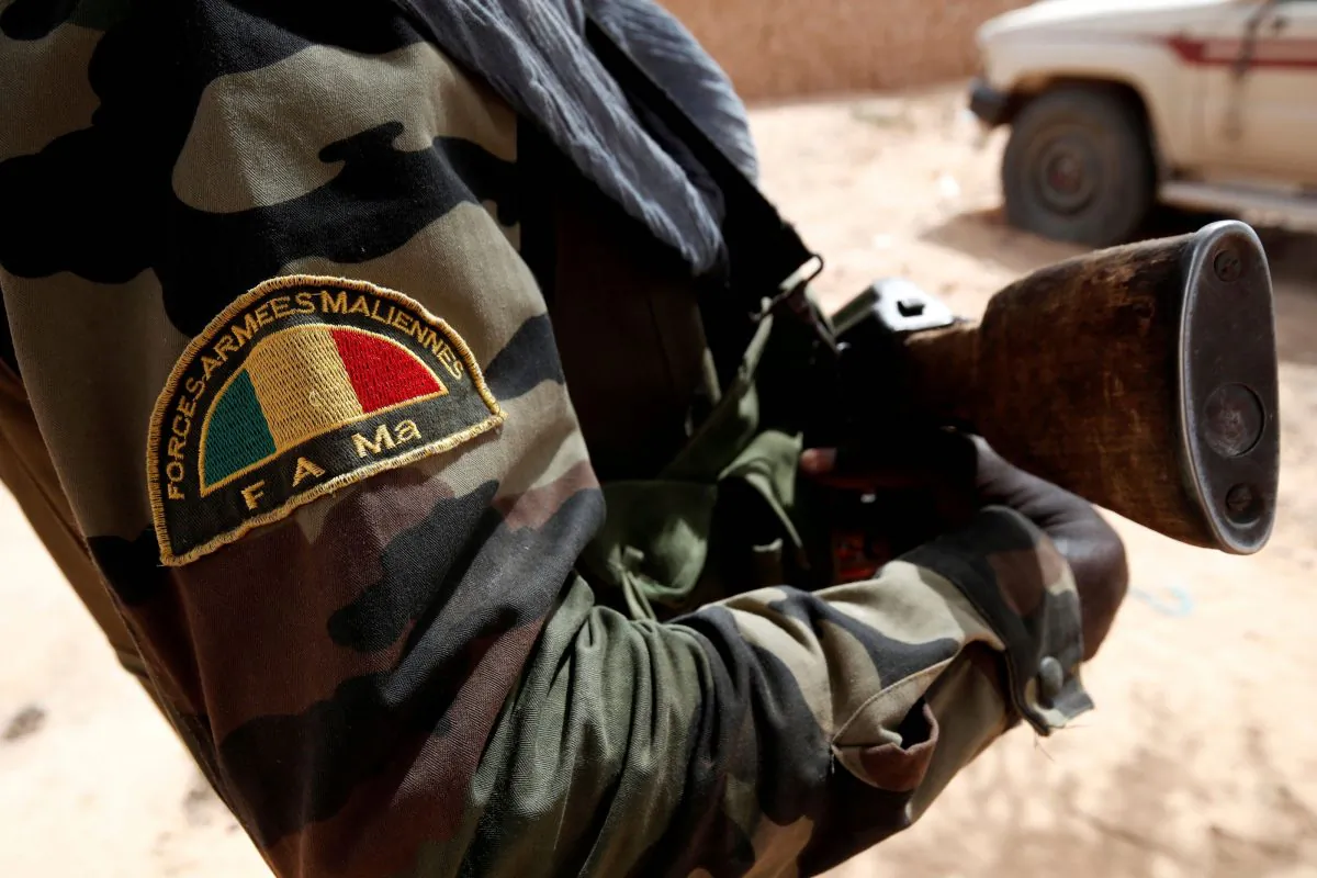 A Malian Armed Forces patch worn by a soldier is pictured during the regional anti-insurgent Operation Barkhane in Tin Hama, Mali, Oct. 19, 2017. (Reuters/Benoit Tessier/File Photo)