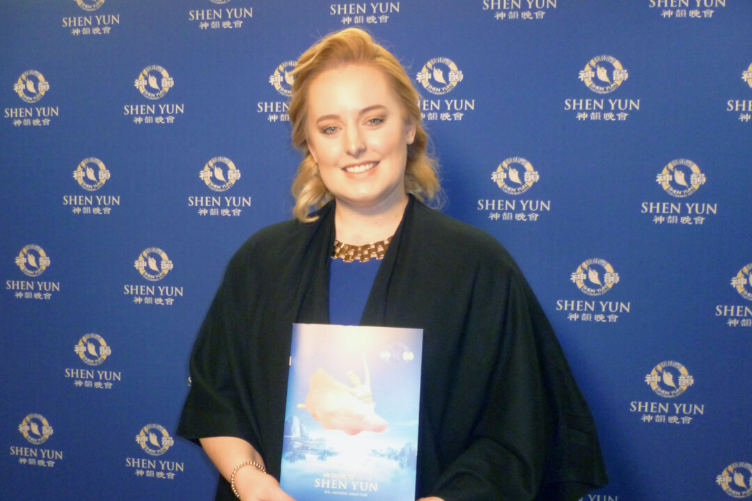 Business owner Larissa Schausbreitner enjoyed the Shen Yun performance at Centre In The Square in Kitchener, Canada, on Jan. 27, 2018. (Allen Zhou/The Epoch Times)