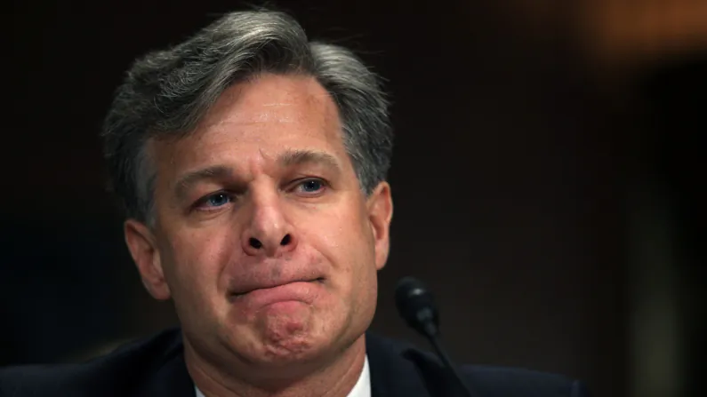 Now-FBI Director Christopher Wray testifies during his confirmation hearing before the Senate Judiciary Committee on Capitol Hill in Washington, DC on July 12, 2017. (Alex Wong/Getty Images)