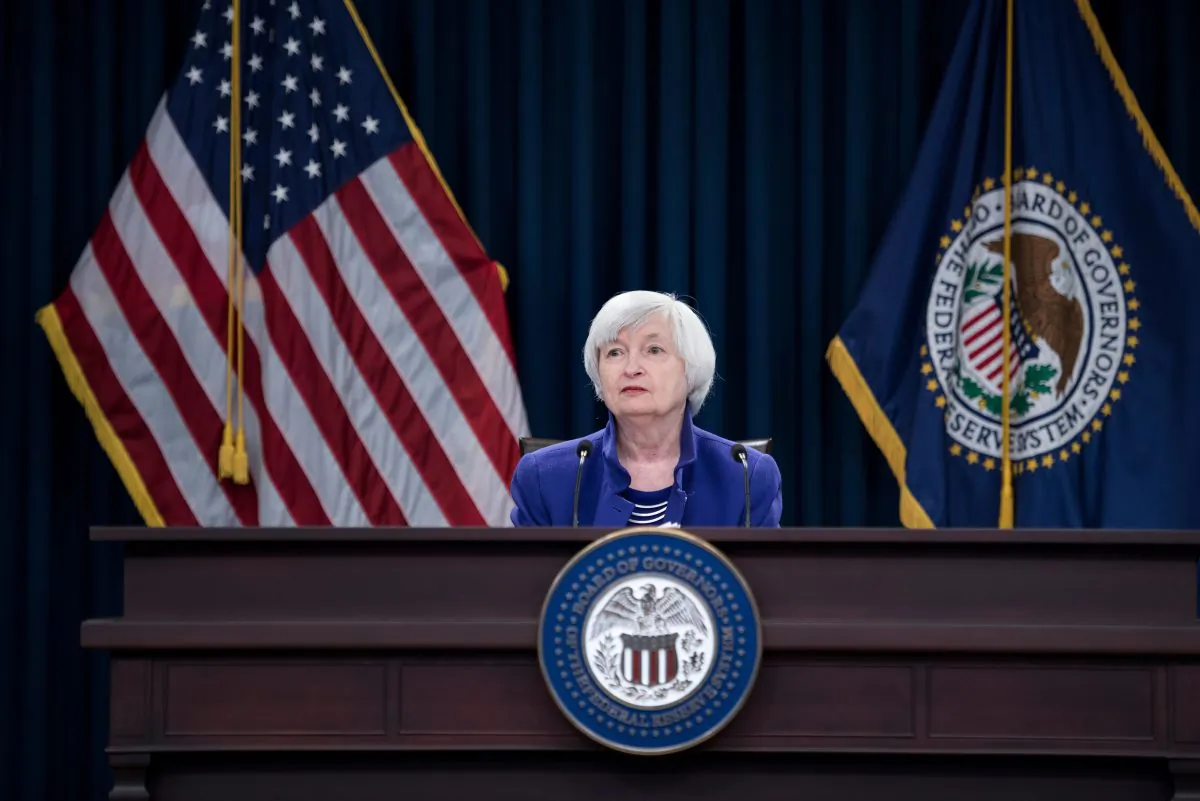 U.S. Federal Reserve Board Chair Janet Yellen in her final interest rate decision press conference in Washington, D.C., on Dec. 13, 2017. (Brendan Smialkowski/AFP/Getty Images)