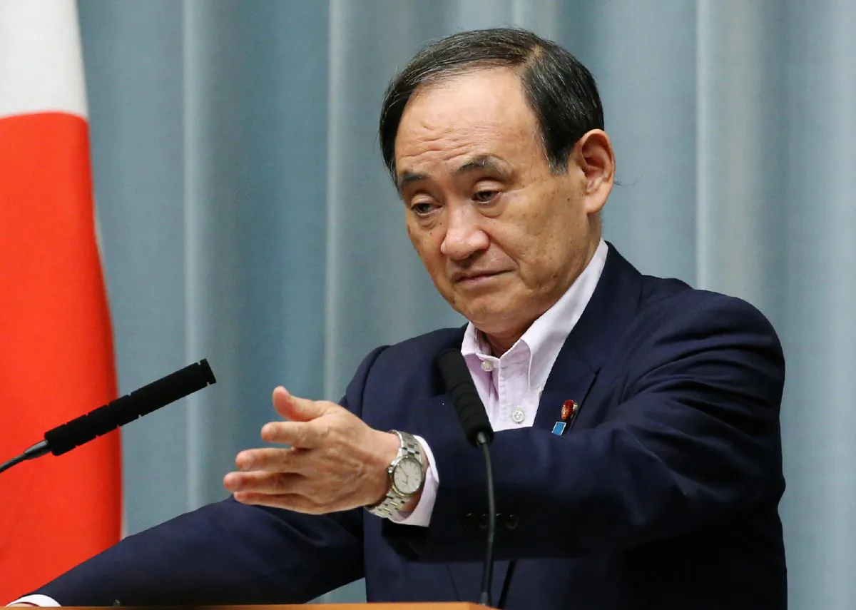 Japan's Chief Cabinet Secretary Yoshihide Suga during a press conference at the prime minister's official residence in Tokyo on Sept. 4, 2017. (STR/AFP/Getty Images)