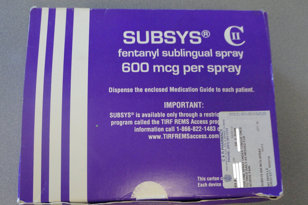 A box of the Fentanyl-based drug Subsys, made by Insys Therapeutics Inc, appears in an undated photograph provided by the U.S. Attorney's Office for the Southern District of Alabama. (U.S. Attorney's Office for the Southern District of Alabama/via Reuters)