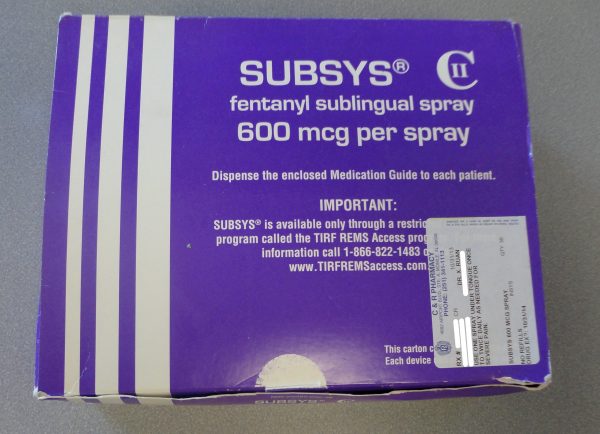 A box of the Fentanyl-based drug Subsys