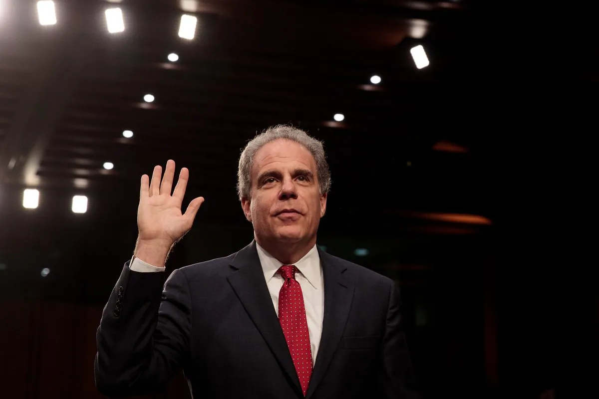 Michael Horowitz, Inspector General of the U.S. Department of Justice, is sworn-in during a Senate Judiciary Committee hearing titled 'Oversight of the Foreign Agents Registration Act and Attempts to Influence U.S. Elections' in the Hart Senate Office Building on Capitol Hill, July 26, 2017 in Washington, DC. Horowtiz's investigations promise to help restore to the FBI its apolitical status. (Drew Angerer/Getty Images)