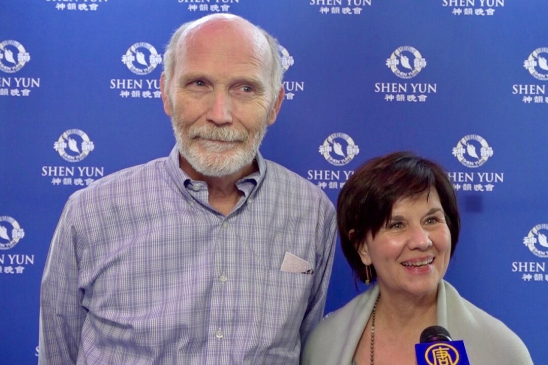Bob Henderson and his wife, Cathy, enjoyed a performance by Shen Yun Performing Arts at the Mahalia Jackson Theater of the Performing Arts, New Orleans, on Feb. 4, 2018. "It is very moral and serene. Very good. I am glad that it is being preserved by Shen Yun," said Cathy Henderson, a speech pathologist with her own private clinic. (NTD Television)