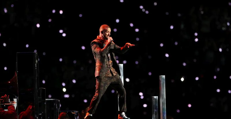 Justin Timberlake performs during the Pepsi Super Bowl LII Halftime Show at U.S. Bank Stadium on Feb. 4, 2018 in Minneapolis, Minnesota. (Patrick Smith/Getty Images)