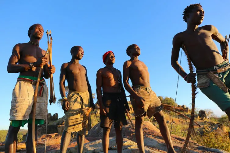 Hadza hunters. (Jeff Leach)
