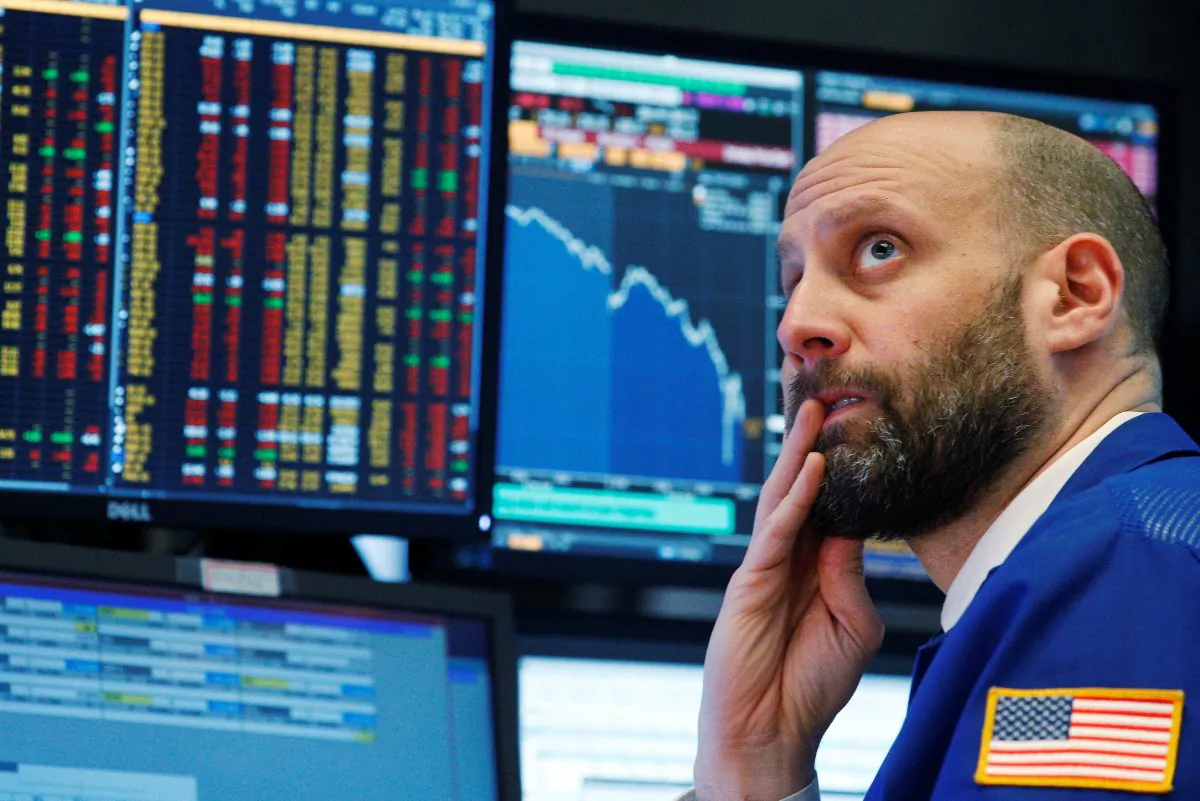 A trader on the floor of the New York Stock Exchange in New York, on Feb. 5, 2018. (Reuters/Brendan McDermid)