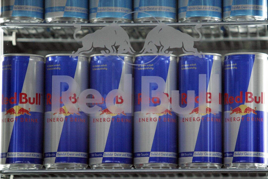 Picture of Red Bull drink cans taken on July 18, 2008 in Hockenheim, at the Red Bull Formula One team motorhome. (Guillaume Baptiste/AFP/Getty Images)