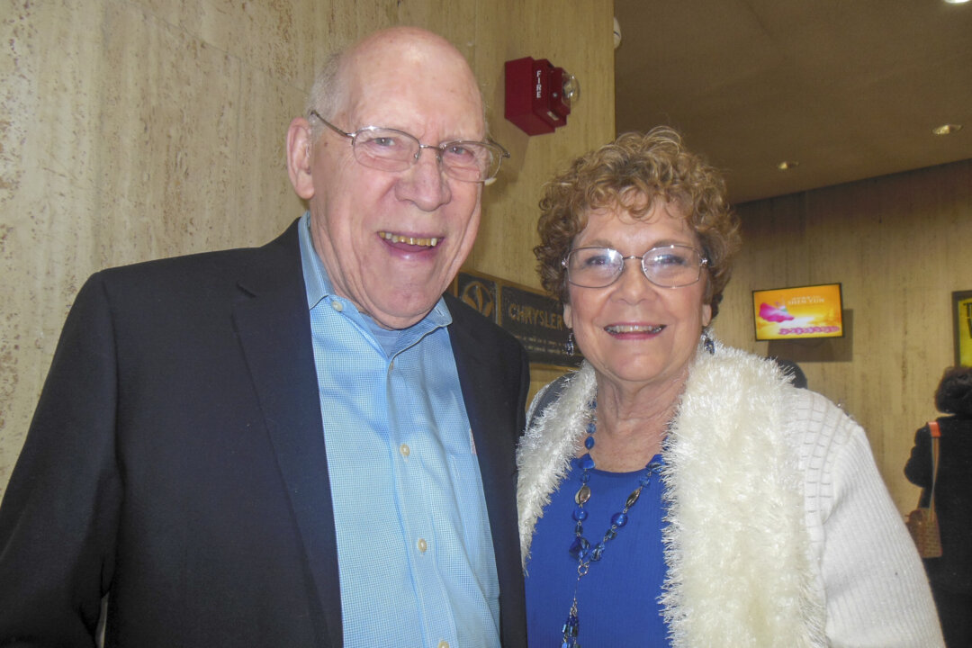 Patty Knapp with her husband, Dan, enjoyed watching Shen Yun at the Chrysler Hall, Norfolk, Virginia on Feb. 8, 2018. "It’s a very good portrayal of life. It puts meaning in all our lives," said Dan Knapp, director of finance at Visiting Angels. (Sherry Dong/The Epoch Times)