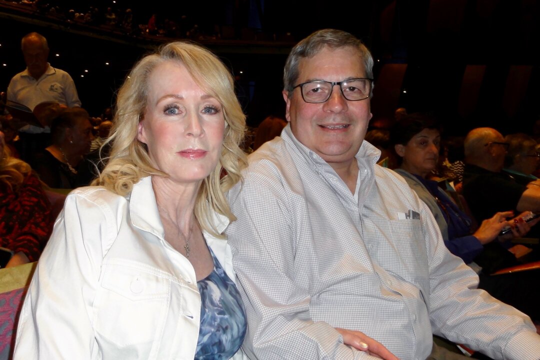 Maureen Chollet and her husband, Dr. Hillary Chollet, enjoyed watching Shen Yun at the McAllen Performing Arts Center, Texas on Feb. 10, 2018. “Very good. It’s very inspirational and perhaps prophetic of what’s happening in the world," said Dr. Hillary Chollet, a trauma surgeon. (Sophia Zheng/The Epoch Times) 