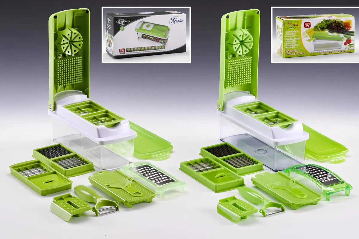 The original Genius brand kitchen-cutting device on the left, compared to the Chinese knockoff version on the right. (Courtesy of Aktion Plagiarius)