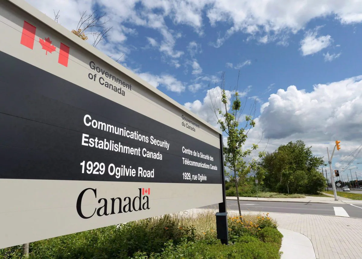 A sign for the Communications Security Establishment outside the agency’s headquarters in the east end of Ottawa. (The Canadian Press/Sean Kilpatrick)