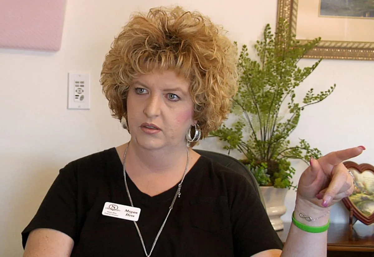 Megan Hess, owner of Donor Services, is pictured during an interview in Montrose, Colorado, U.S., May 23, 2016 in this still image from video. (Reuters/Mike Wood/File Photo)