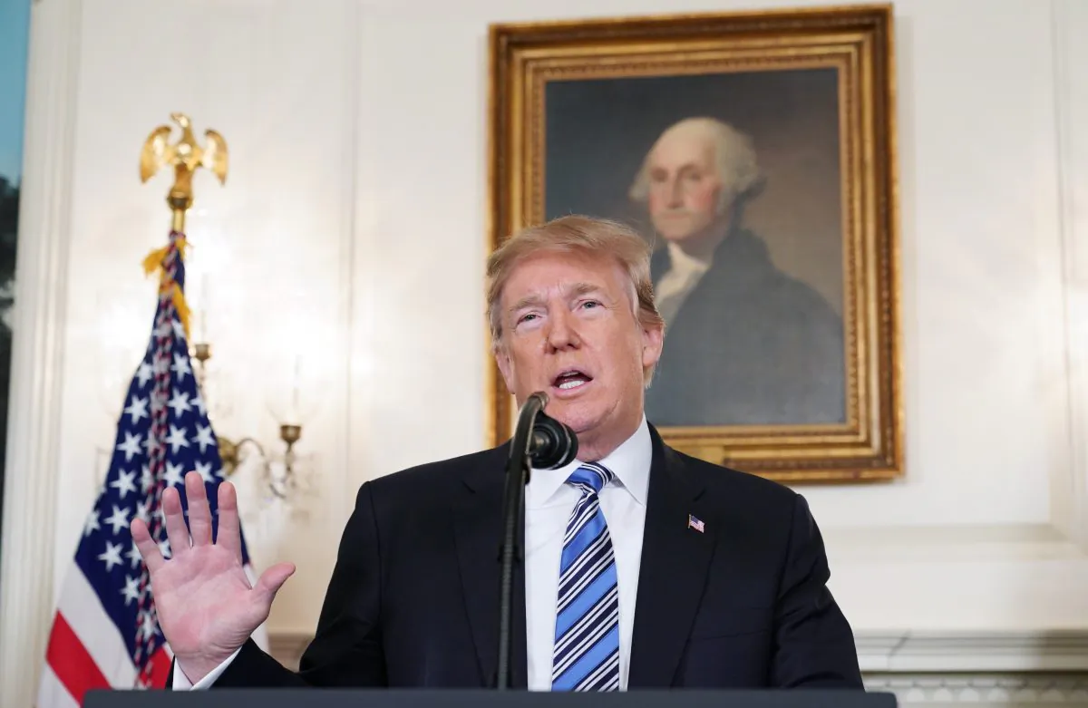 President Donald Trump speaks on the Florida school shooting, in the Diplomatic Reception Room of the White House on February 15, 2018 in Washington, DC. (AFP/Getty Images)