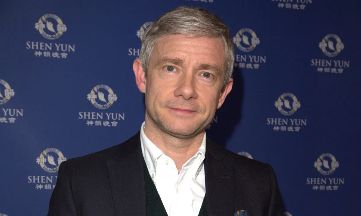 Emmy and BAFTA winning actor Martin Freeman watched Shen Yun at the Dominion Theatre, London, on Friday, Feb. 16, 2018. (Si Gross/Epoch Times)