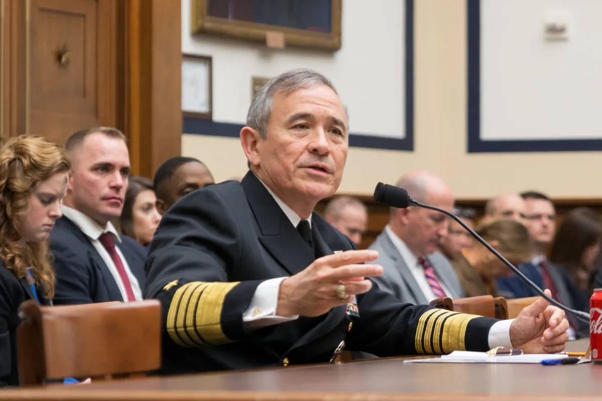 U.S. Navy Adm. Harry Harris, commander of the U.S. Pacific Command, testifies at a Congressional House Armed Services Committee hearing on Feb. 14, 2017. President Donald Trump has announced the intention to nominate Harris, a noted hard-liner when it comes to countering Chinese military aggression, to be the next U.S. ambassador to Australia. (Paul Huang/The Epoch Times)