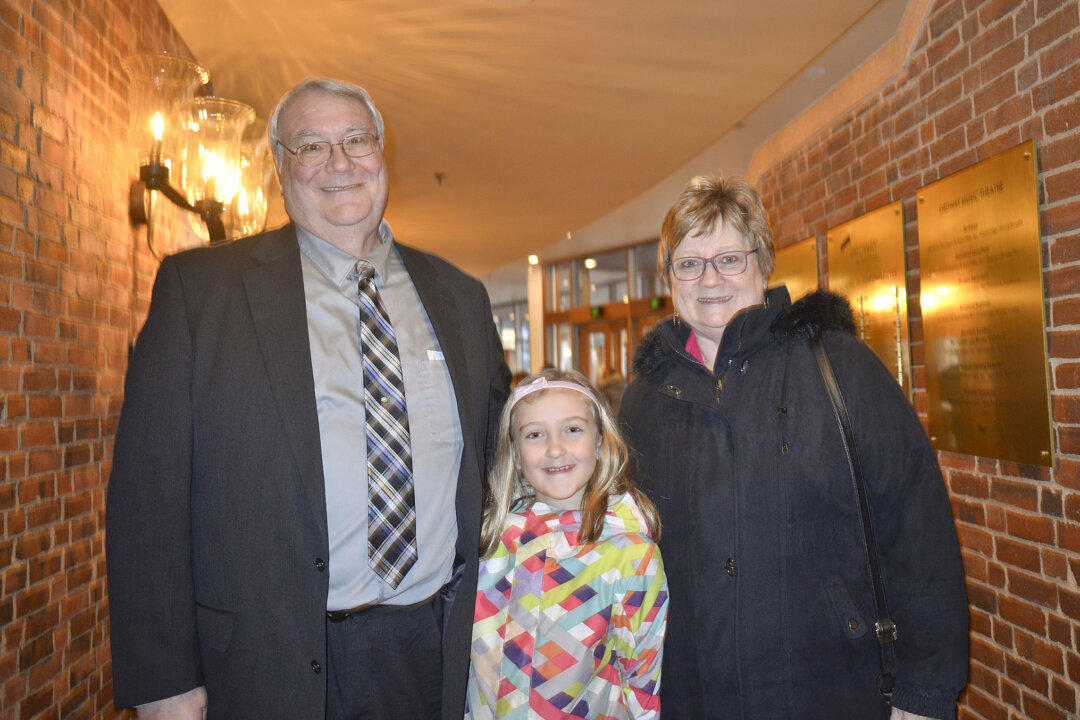 Clark Joslin, Darla, and Charlotte enjoyed the Shen Yun performance at the Ordway Center for the Performing Arts in St. Paul, MN. on Feb. 17, 2018. (Helen Peng /The Epoch Times)