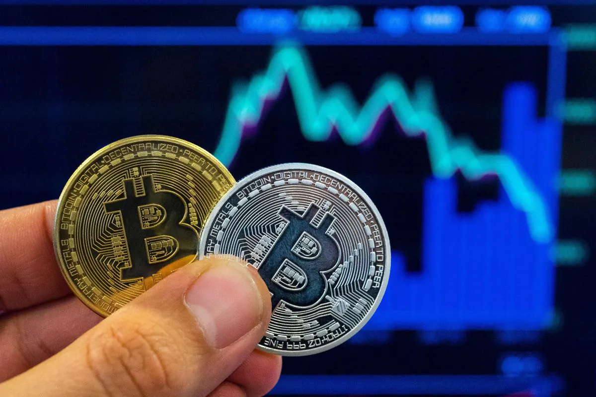 A physical representation of bitcoin, at the "Bitcoin Change" shop in the Israeli city of Tel Aviv on Feb. 6. (Jack Guez/AFP/Getty Images)