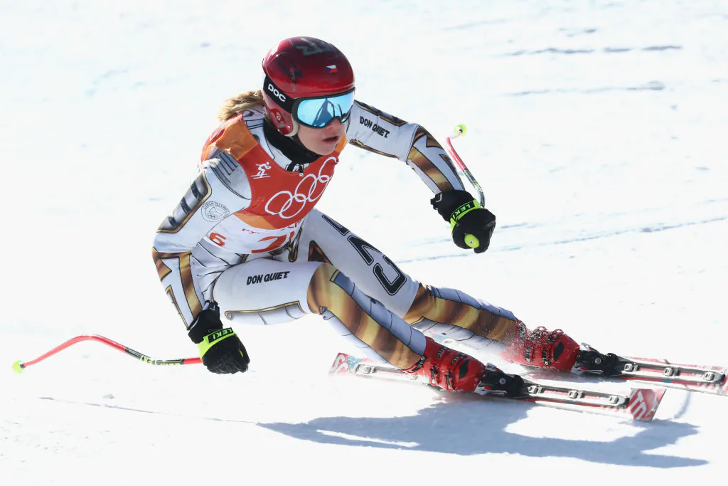 Ester Ledecka of the Czech Republic competes during the Alpine Skiing Ladies Super-G on day eight of the PyeongChang 2018 Winter Olympic Games at Jeongseon Alpine Centre in Pyeongchang-gun, South Korea, on Feb. 17, 2018. (Alexander Hassenstein/Getty Images)
