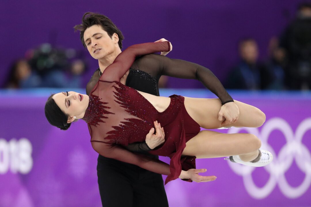 Canadians Tessa Virtue and Scott Moir perform at the ice dance free dance competitions during the Pyeongchang 2018 Winter Olympics on Feb. 20, 2018. (Reuters/Lucy Nicholson)