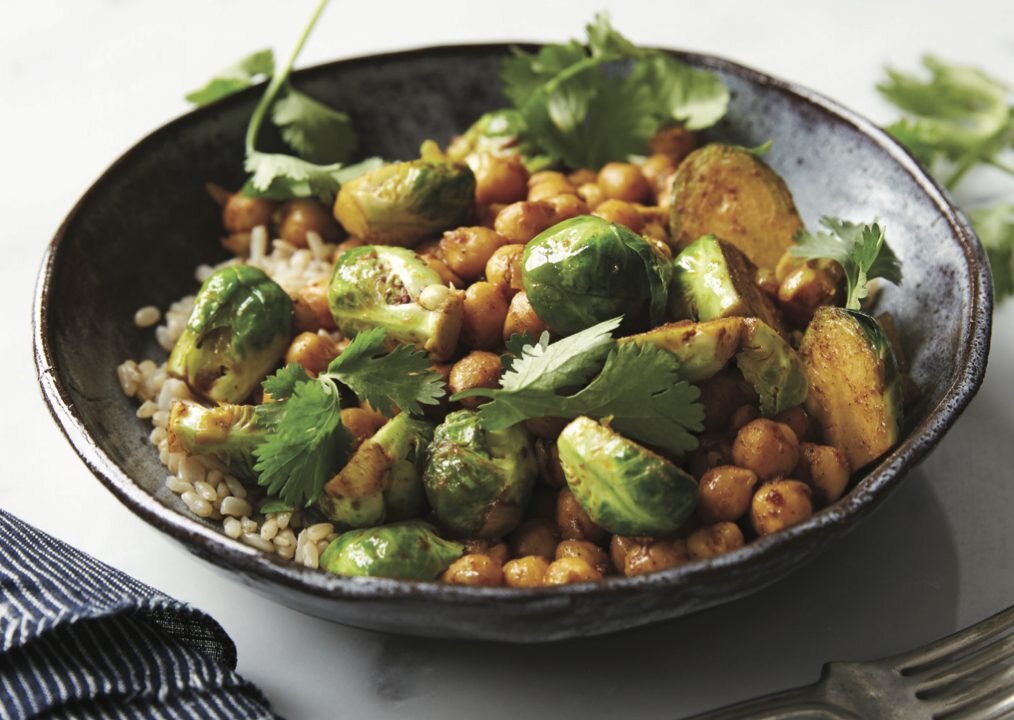 Curried Chickpeas and Brussel Sprouts (Charity Burggraaf)