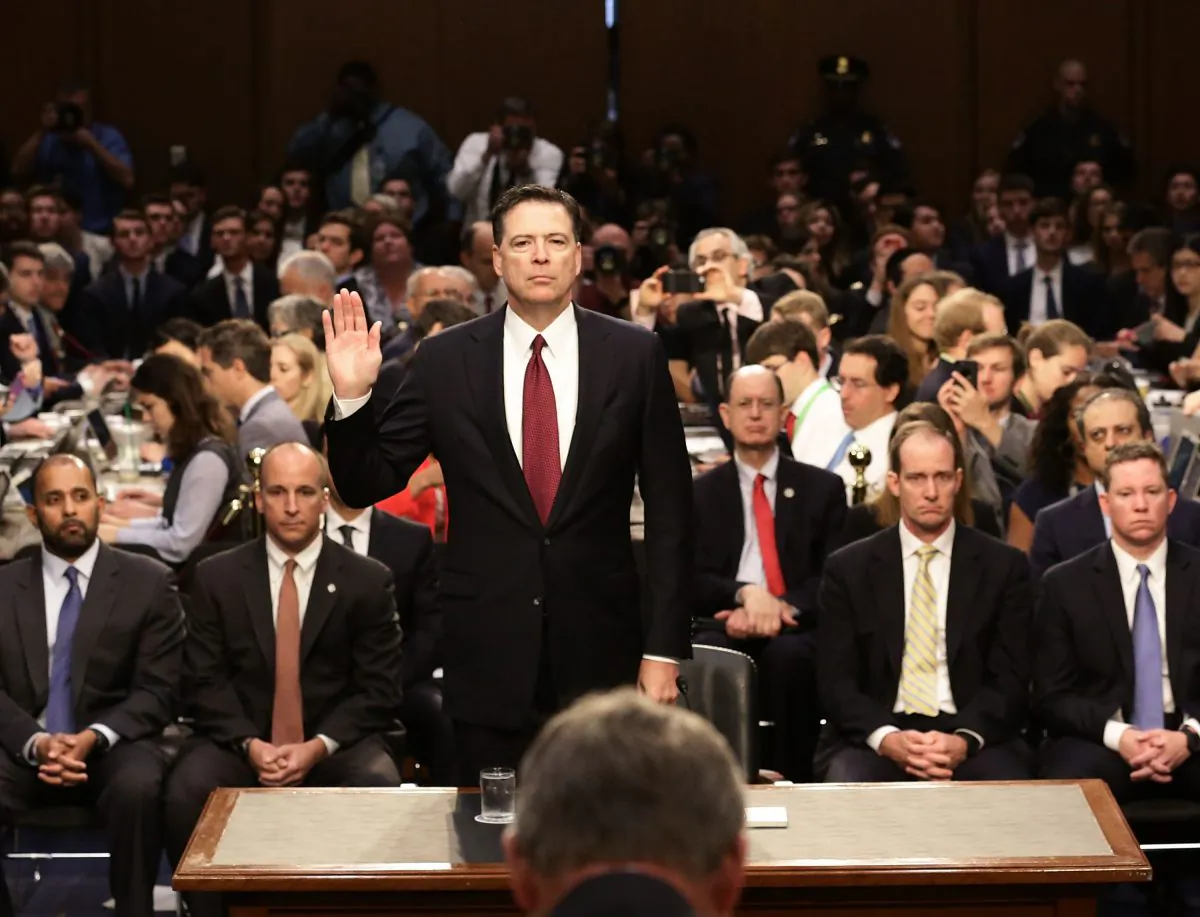 Former FBI Director James Comey testifies before the Senate Intelligence Committee on Capitol Hill on June 8, 2017. (Mark Wilson/Getty Images)