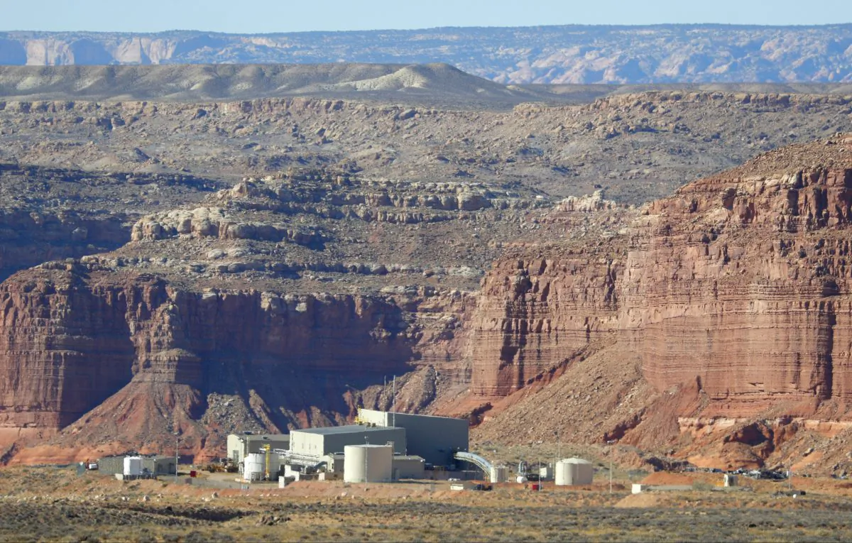 Anfield's Shootaring Canyon Uranium Mill in the middle of the Utah desert on Oct. 27, 2017.  Anfield with is in partnership with the Russian firm Uranium One. (George Frey/Getty Images)